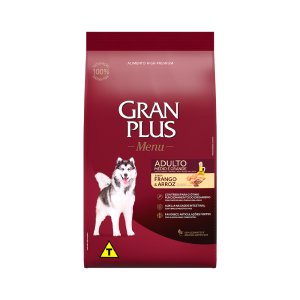 Ração GranPlus Menu para Cães Adultos de Porte Médio e Grande Sabor Frango e Arroz 10,1K