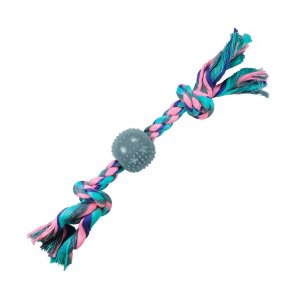 Brinquedo Jambo Mordedor Corda Dental Bola Plástica Pastel para Cães