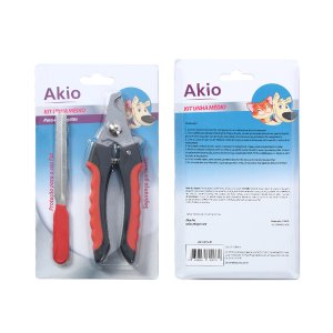 Kit Akio Cortador de Unhas e Lixa para Cães e Gatos